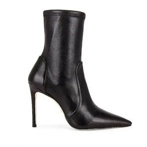 Stuart Weitzman black leather stretch booties 100